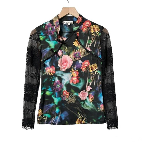100 silk floral cheongsam - 100%,